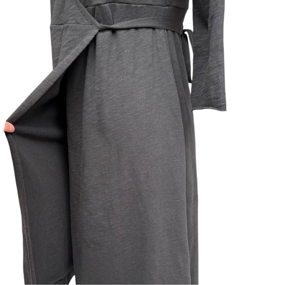 Leallo Black Wrap Dress Cotton Half Sleeve Size Medium EUC Casual Travel Dress - Picture 7 of 10